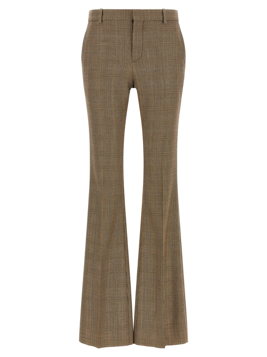 Saint Laurent Prince of Wales Trousers — Beige