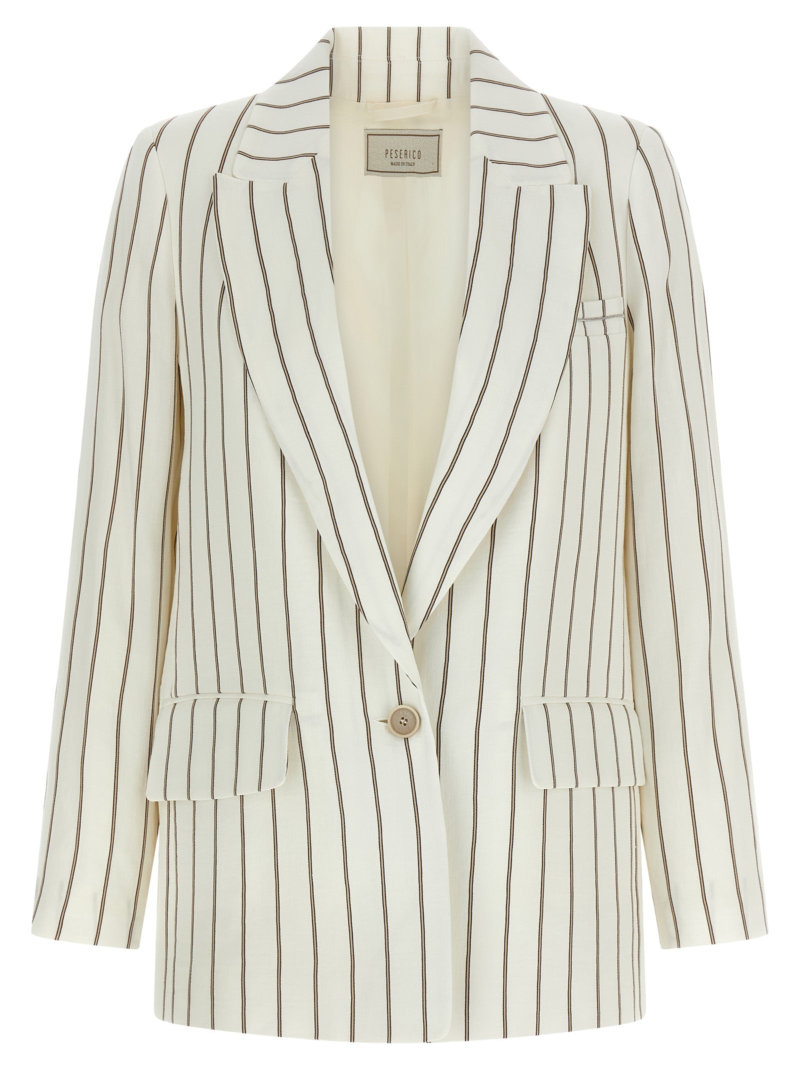Pinstripe twill blazer White Linen Blazer, Suits