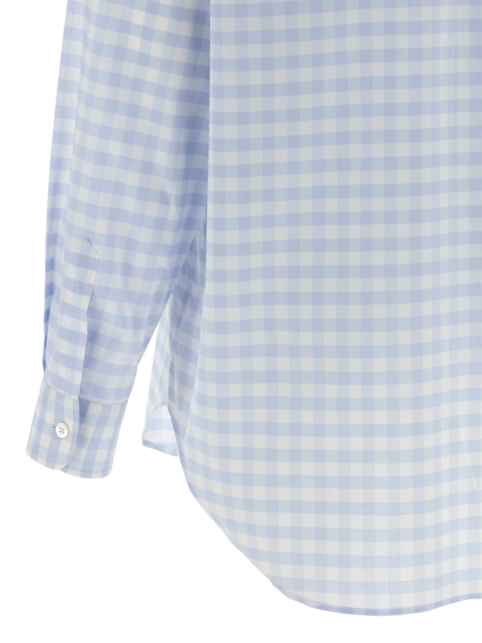 Heart Vichy shirt Light Blue Cotton Shirt, Blouse
