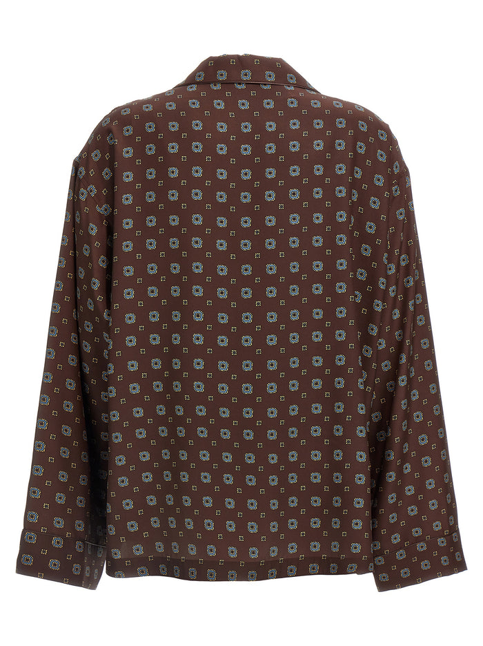 Patterned shirt Brown Silk Shirt, Blouse