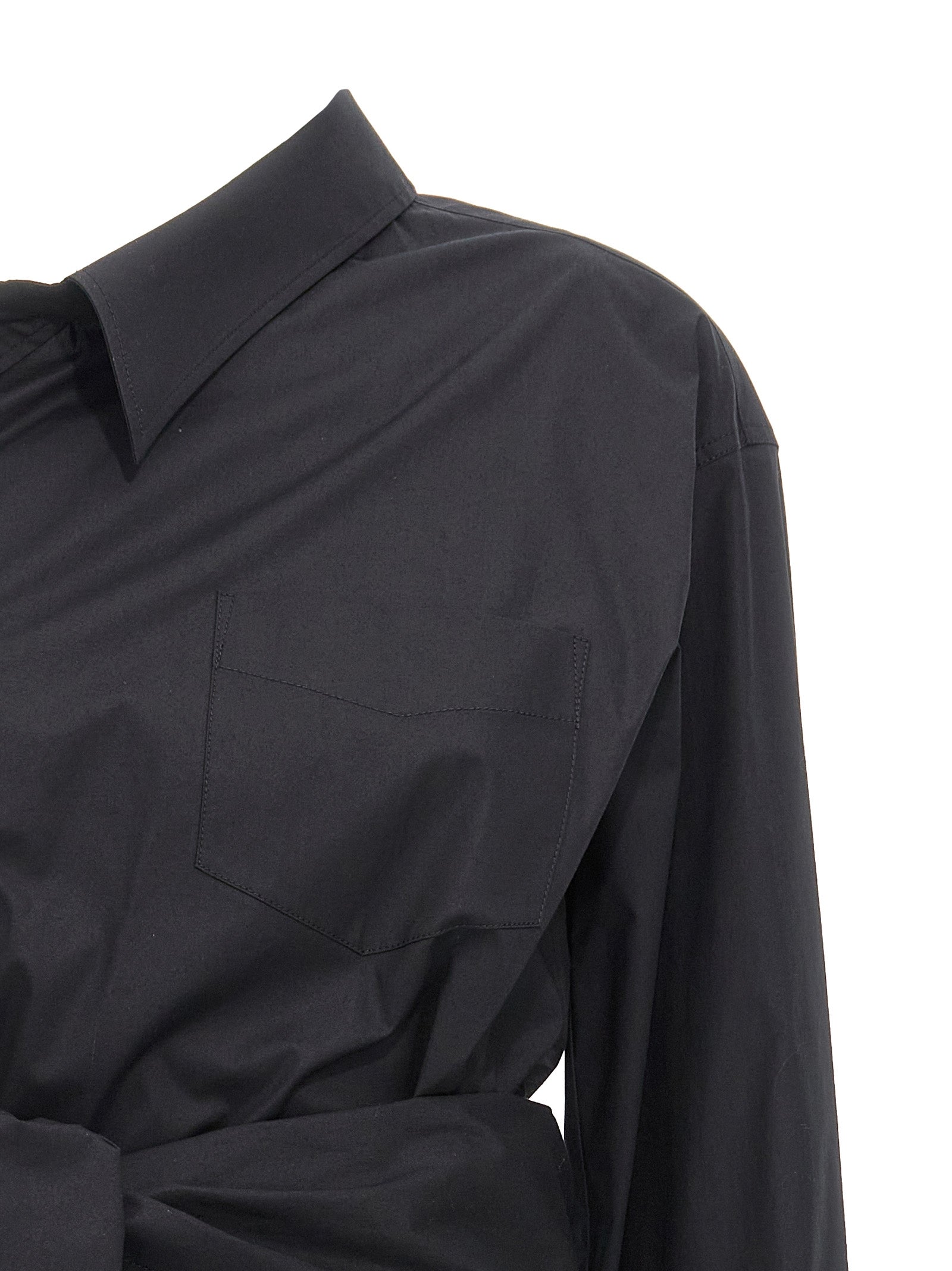 One-shoulder shirt Black Cotton Elastane Shirt, Blouse