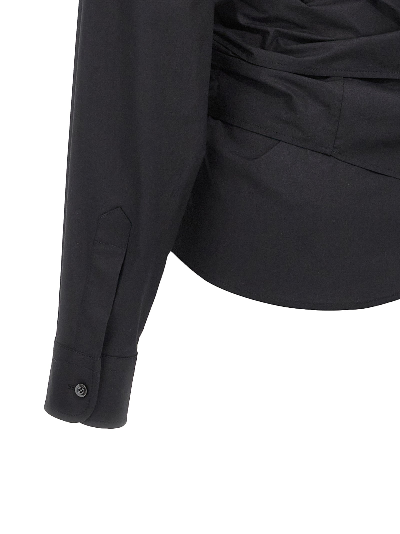 One-shoulder shirt Black Cotton Elastane Shirt, Blouse