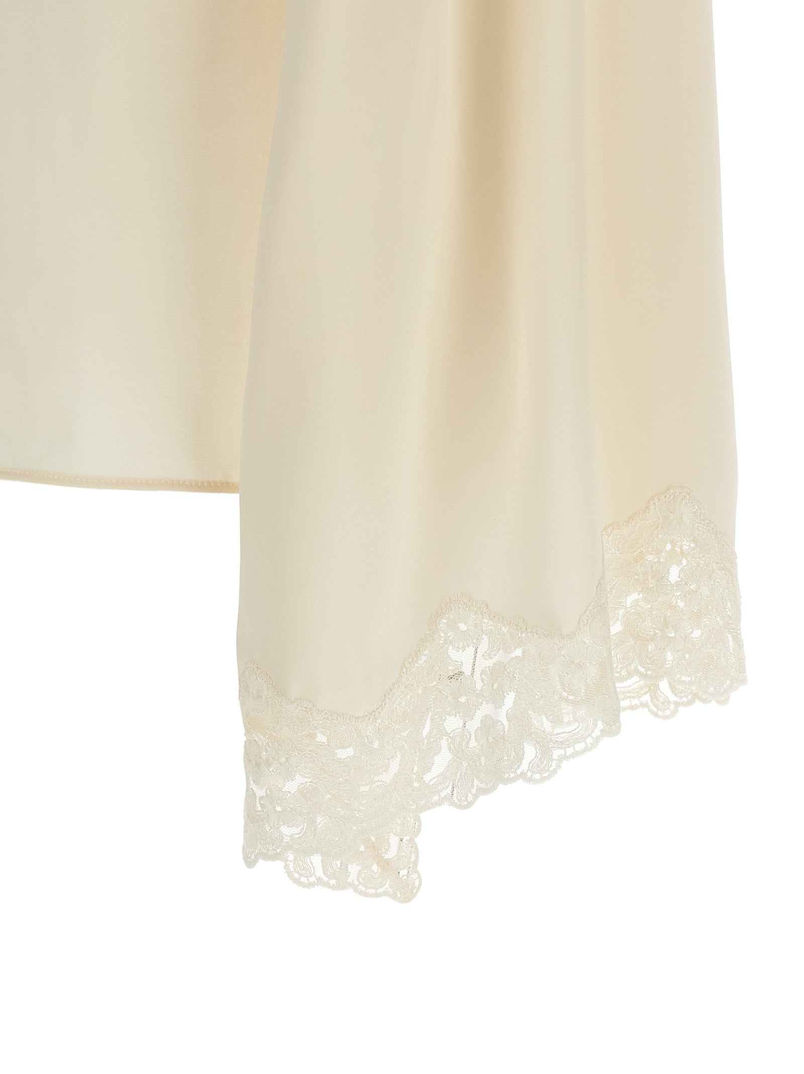 Satin And Lace Shirt Beige Viscose Shirt, Blouse