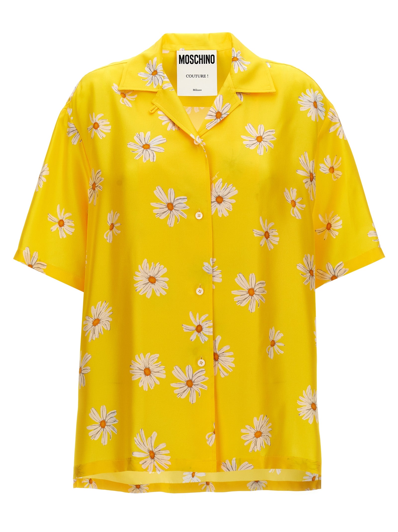 Margherite print shirt Yellow Silk Shirt, Blouse