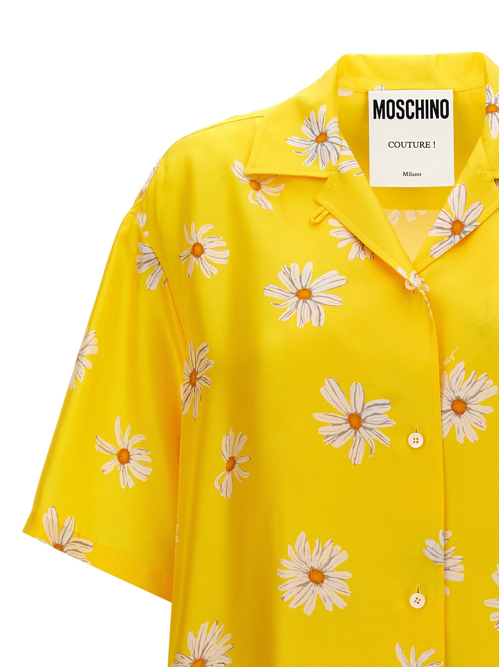 Margherite print shirt Yellow Silk Shirt, Blouse