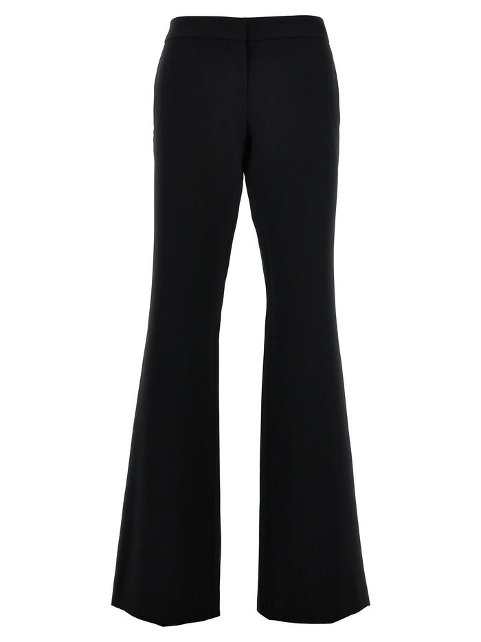 Crepe flared pants Black Polyester