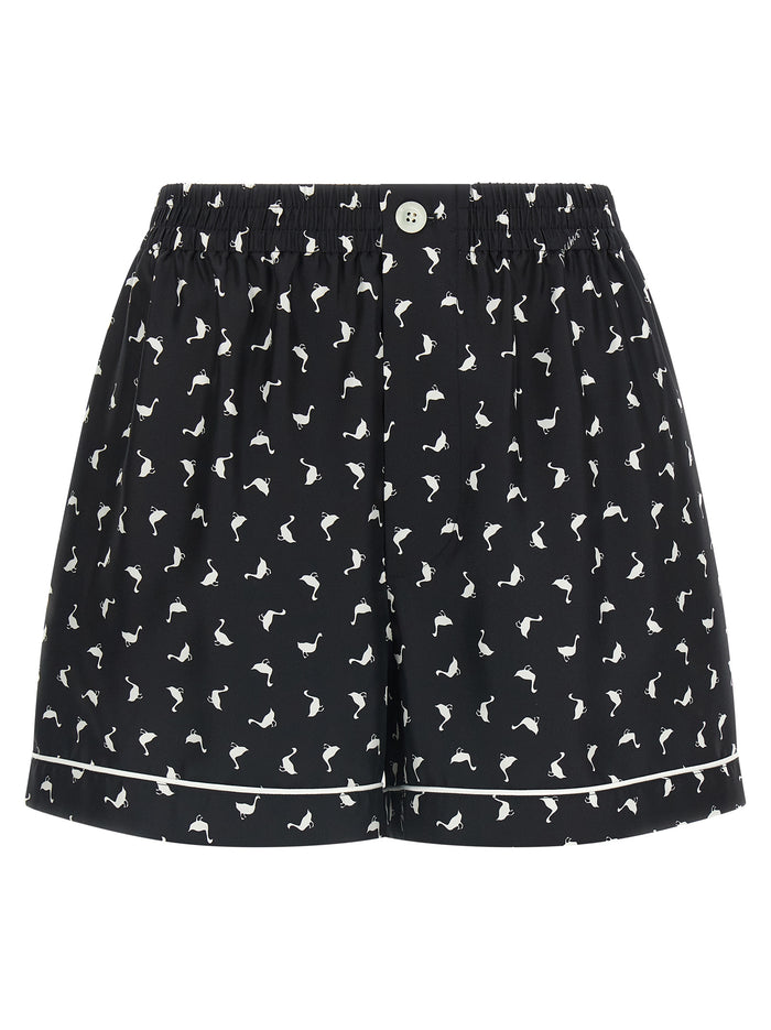 Oche shorts White/black Silk Bermuda