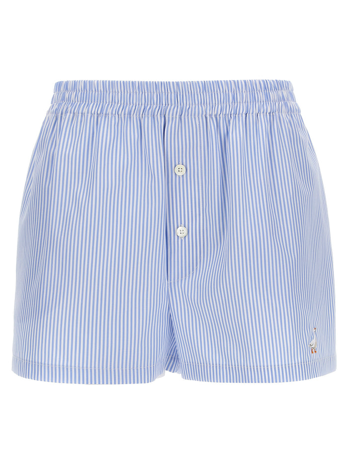 Poplin shorts Light Blue Cotton Bermuda
