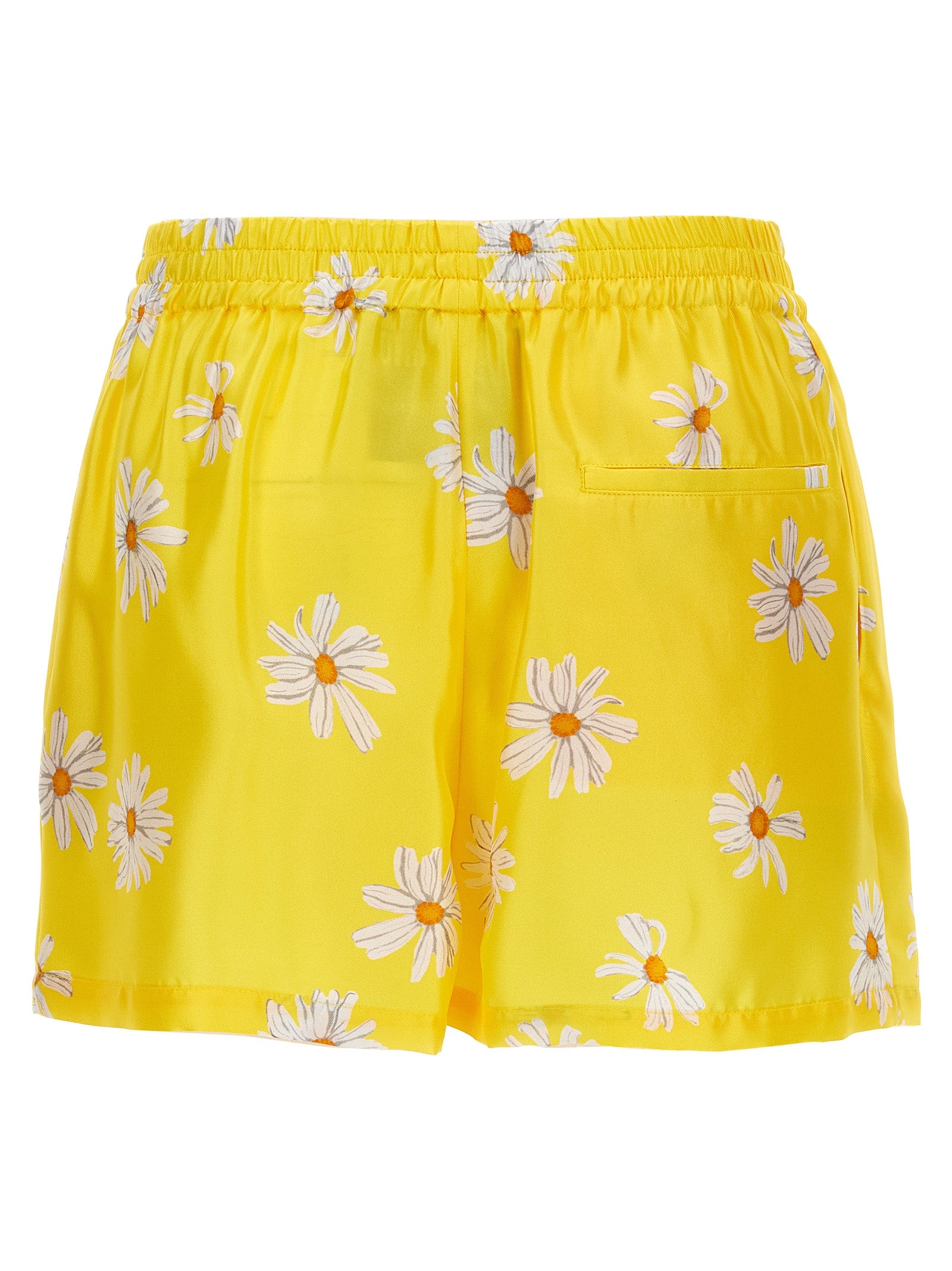 Margherite print shorts Yellow Silk Bermuda