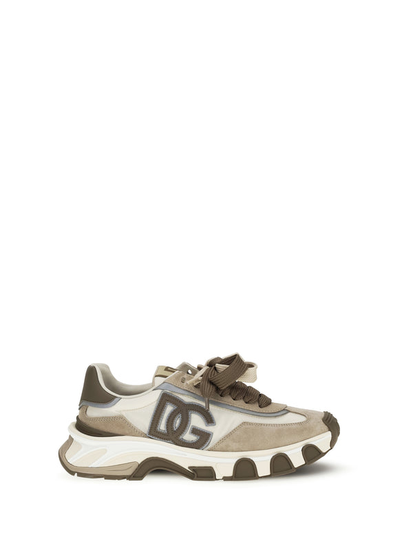Dolce & Gabbana Upper: 60% calf leather sneaker in beige