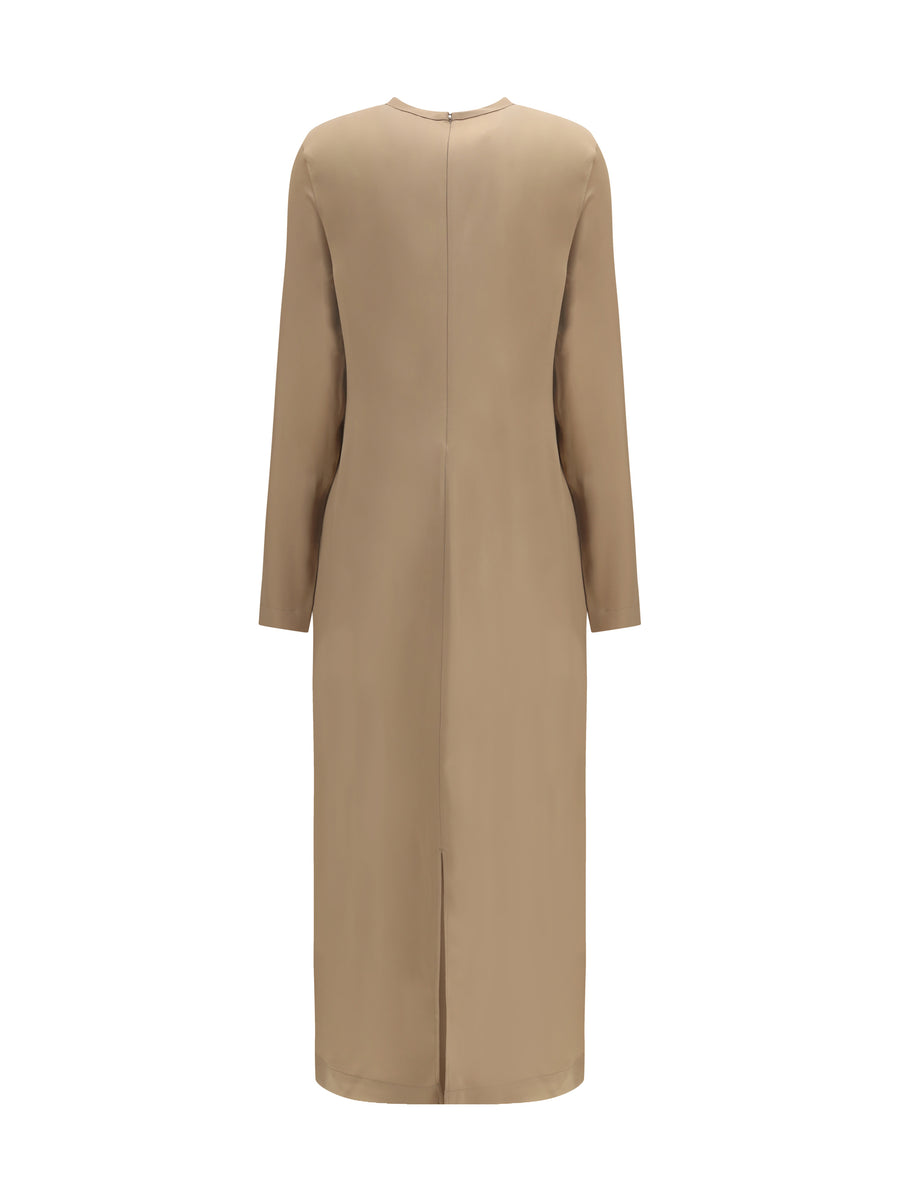 Dress, Satin, Latte Viscose