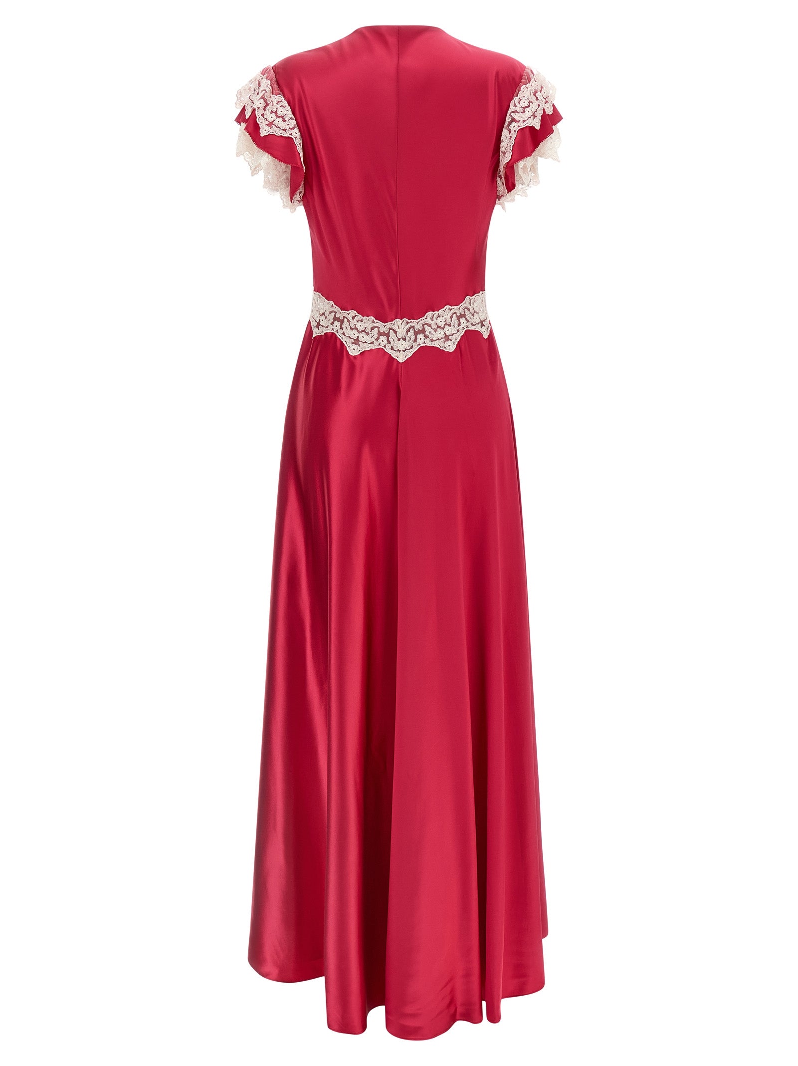 Satin and lace dress Fuchsia Viscose