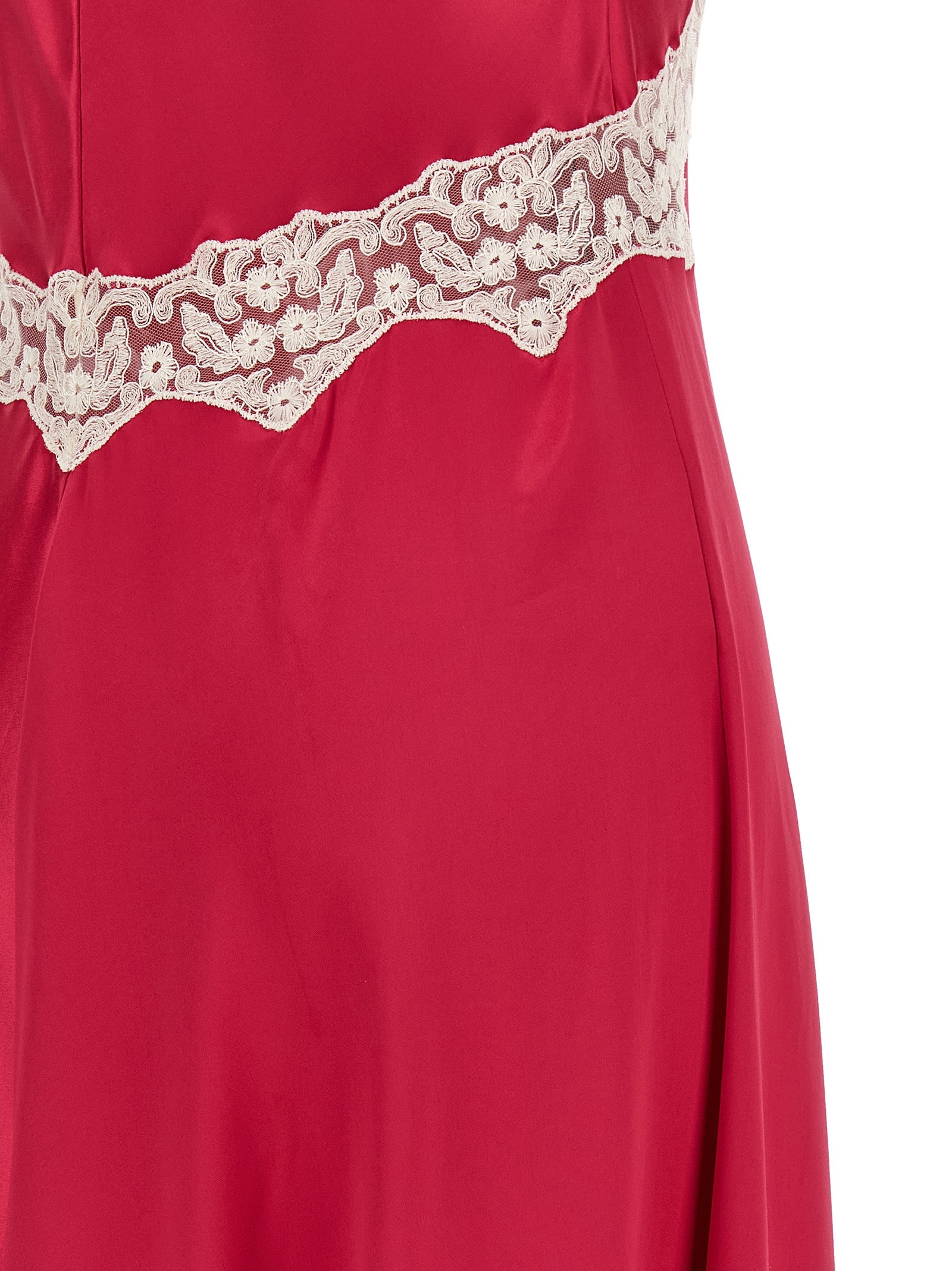 Satin and lace dress Fuchsia Viscose