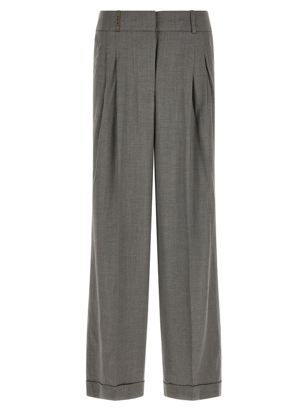Peserico Palazzo Trousers — Grey