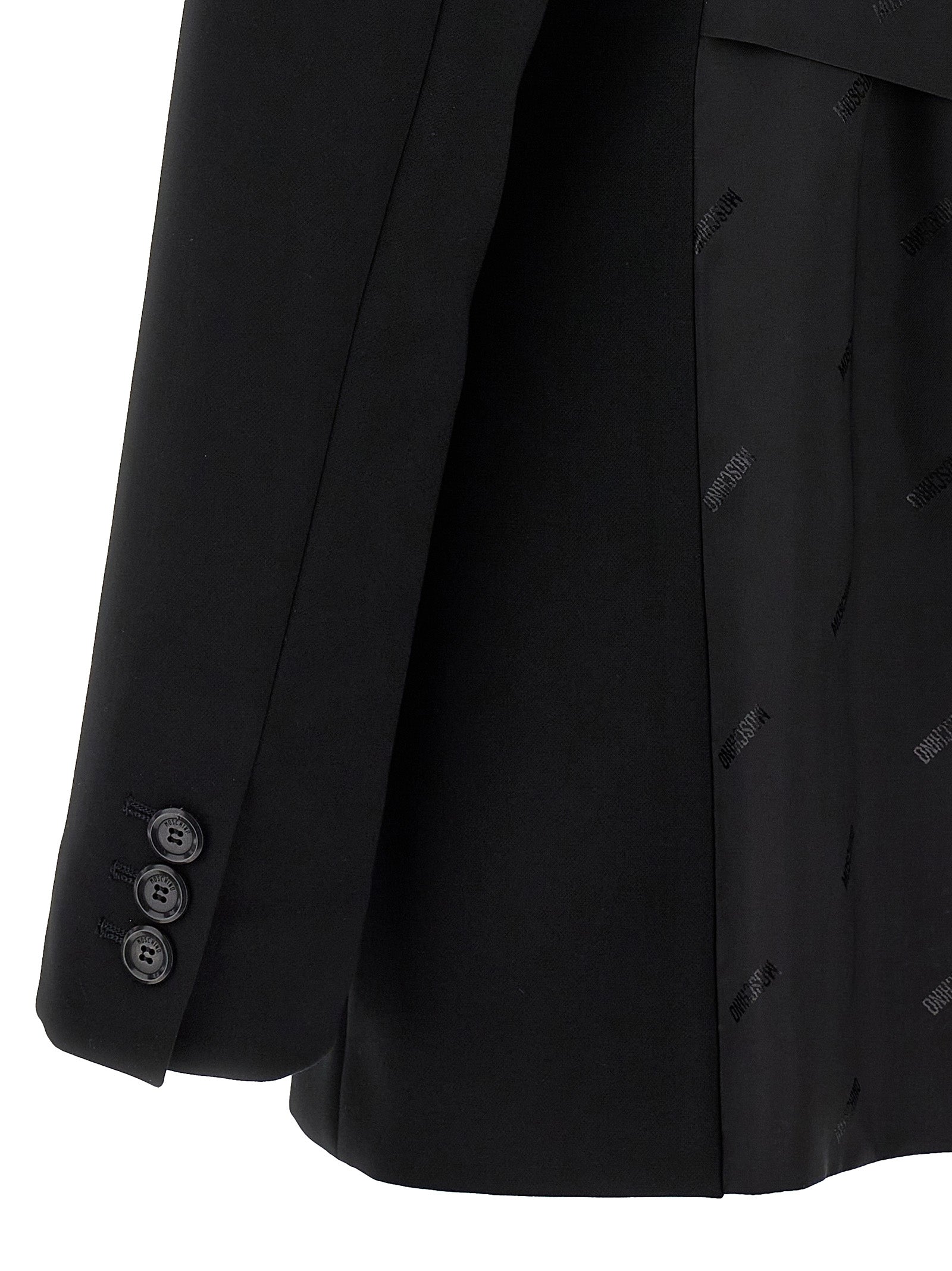 Single-breasted martingale blazer Black Polyester Blazer, Suits