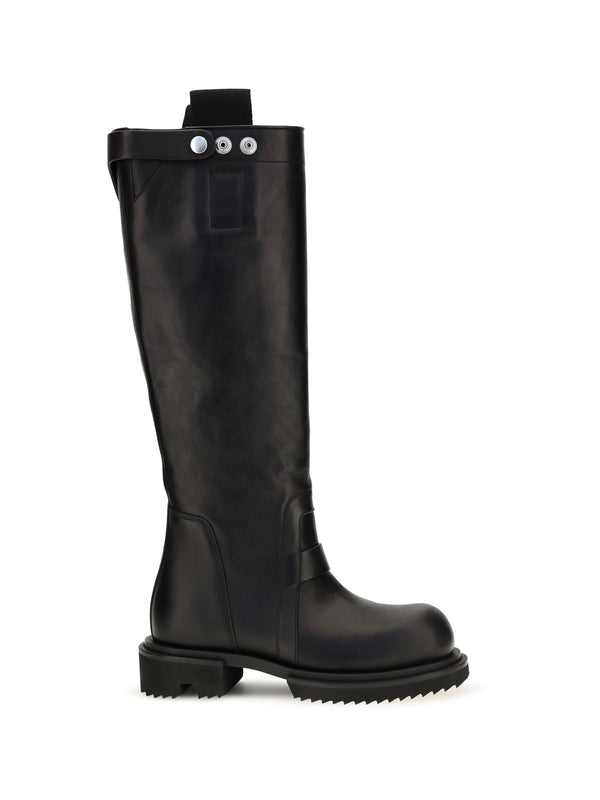 Gabe Leather Knee-High Boots Black