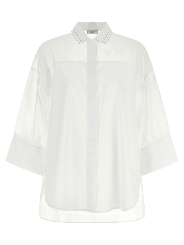 Peserico Organza-Insert Shirt — White