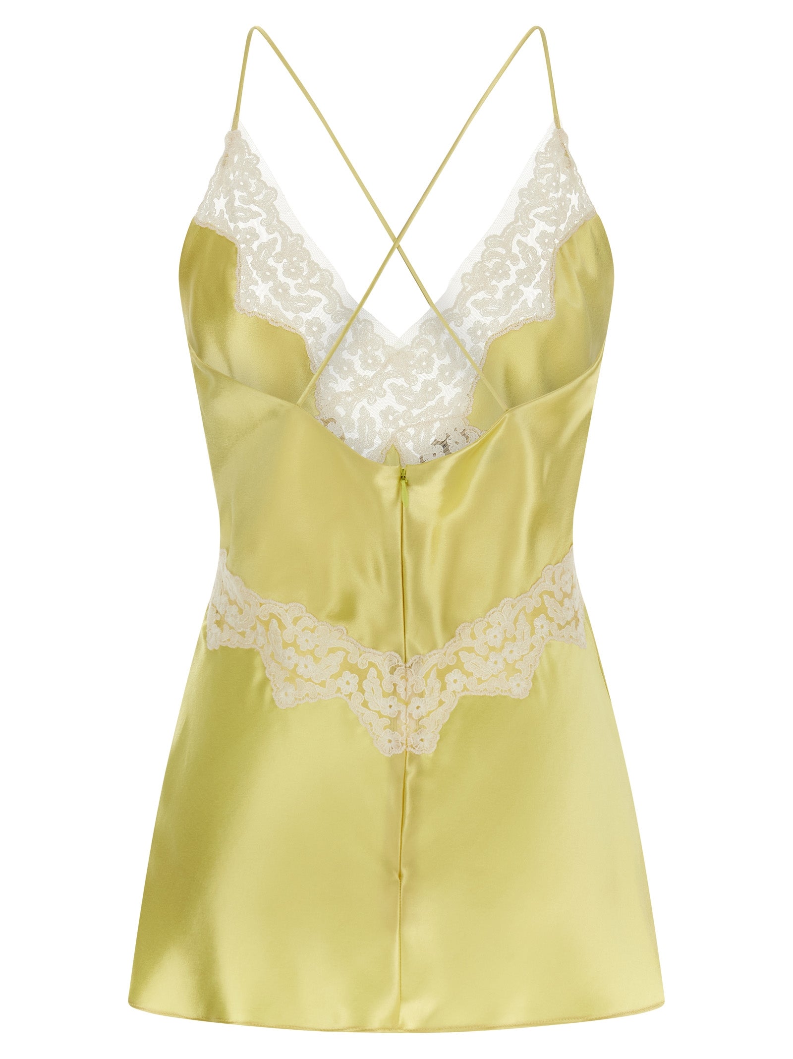 Satin and lace top Yellow Viscose Tops