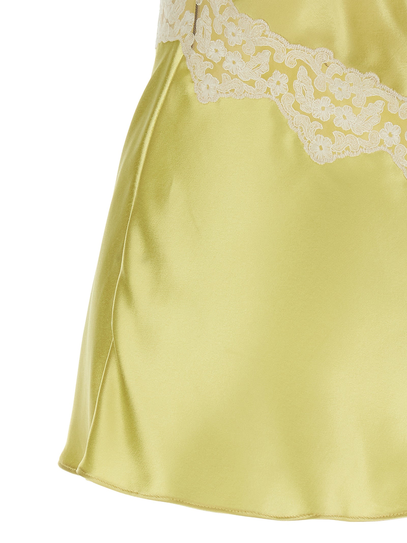 Satin and lace top Yellow Viscose Tops