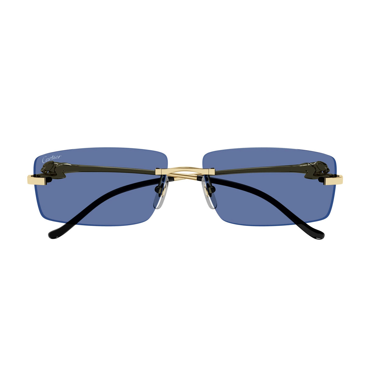 Cartier CT0430S Panthère de 004 Gold Blue Oro Metal Occhiali Da Sole