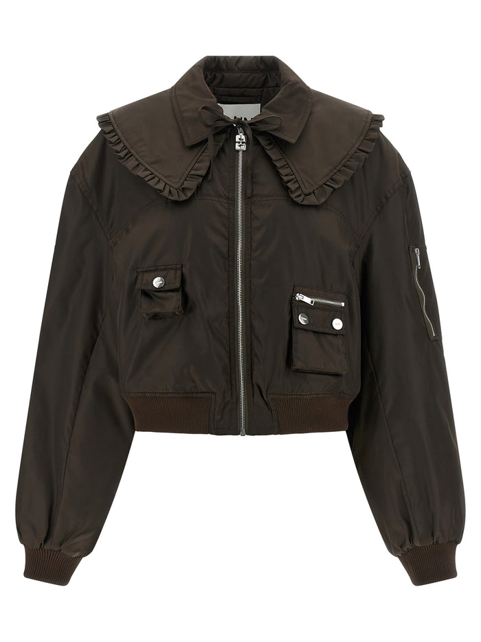 Duchesse Nylon bomber jacket Brown Polyamide Polyurethane Down Jacket, Parka, Casual