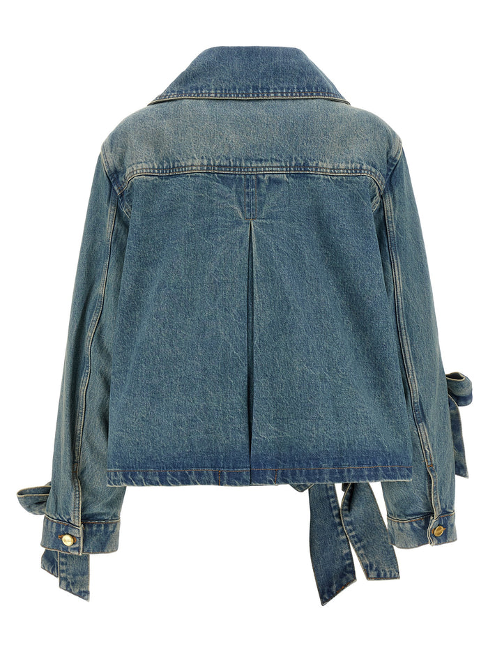 Light Rigid Denim jacket Blue Organic Cotton Down Jacket, Parka, Casual