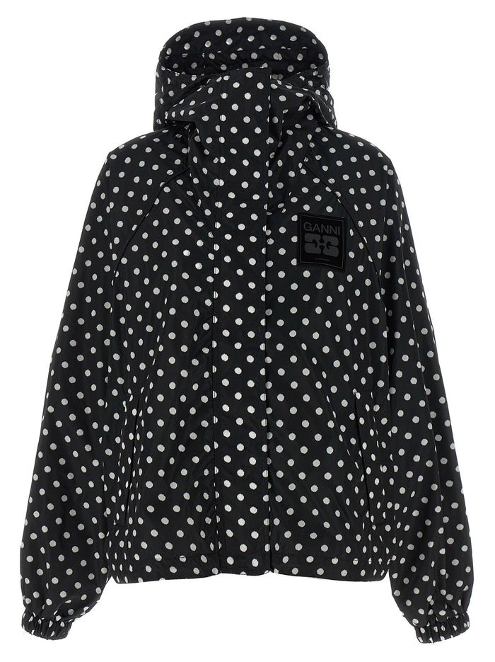 Polka dot anorak White/black Recycled Polyamide Down Jacket, Parka, Casual Jackets