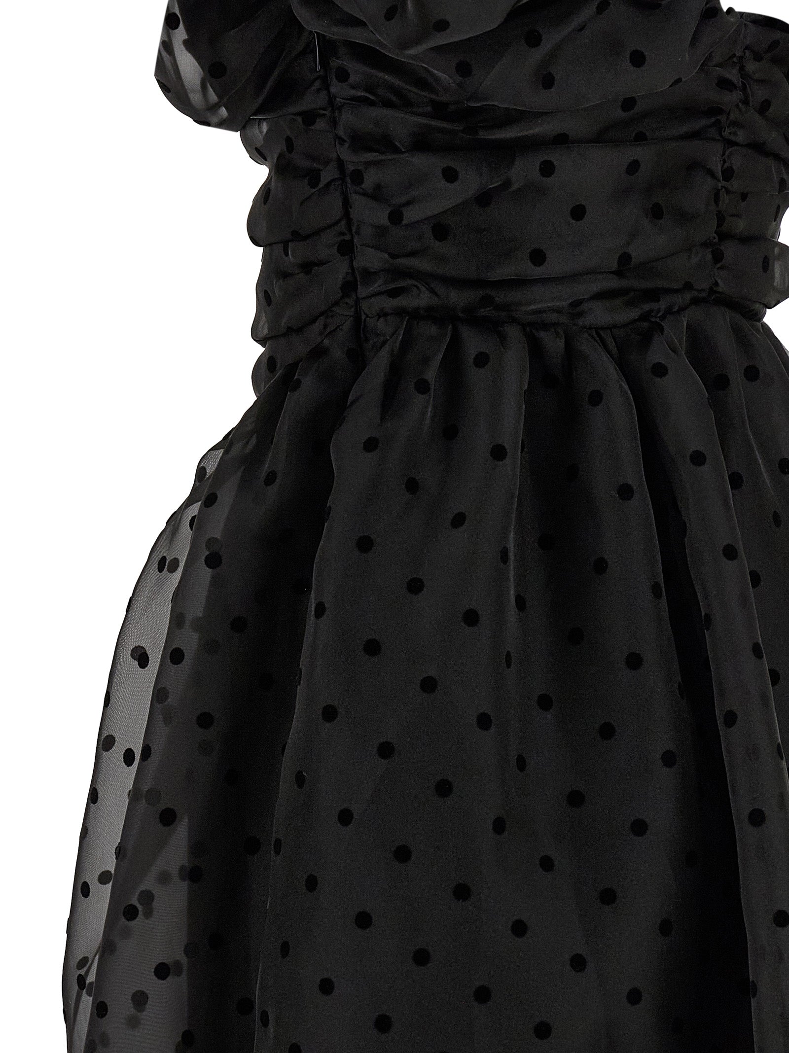 Black Organza Ruched dress Recycled Polyester