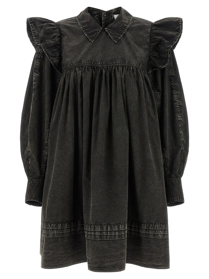 Black Washed Mini Shirt dress Organic Cotton