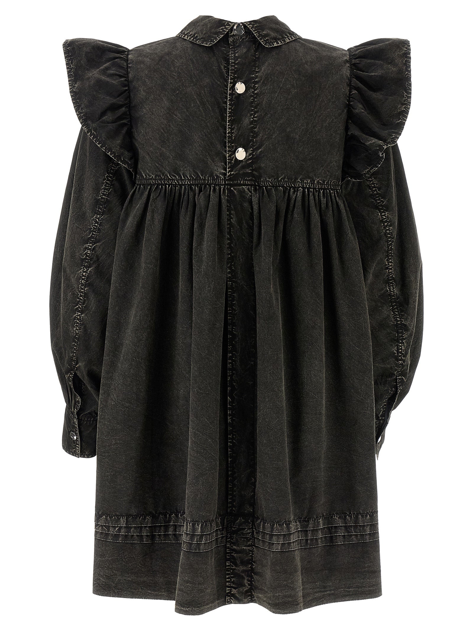 Black Washed Mini Shirt dress Organic Cotton