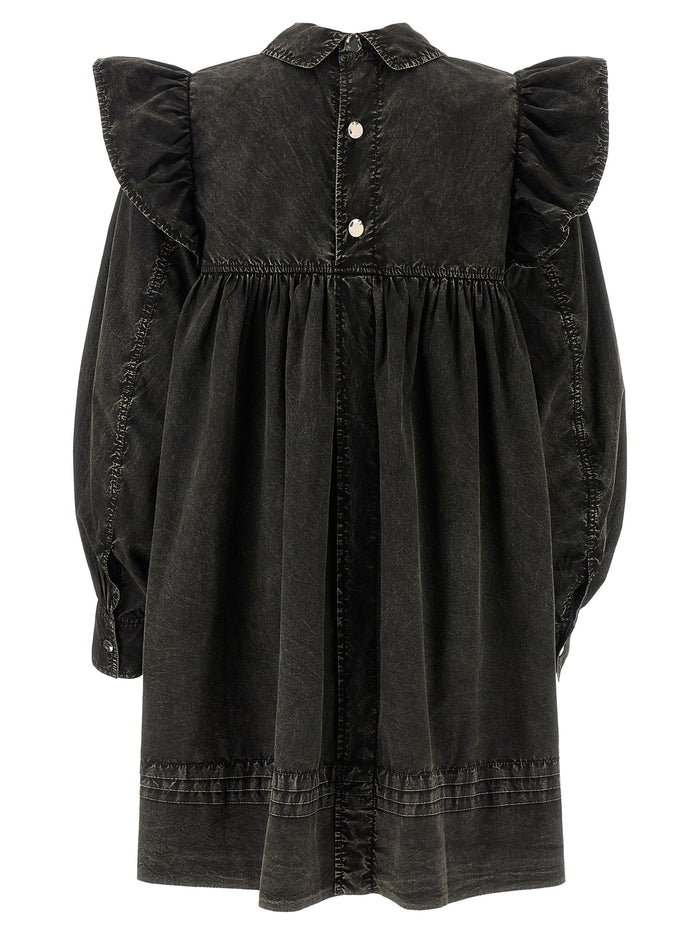 Black Washed Mini Shirt dress Organic Cotton
