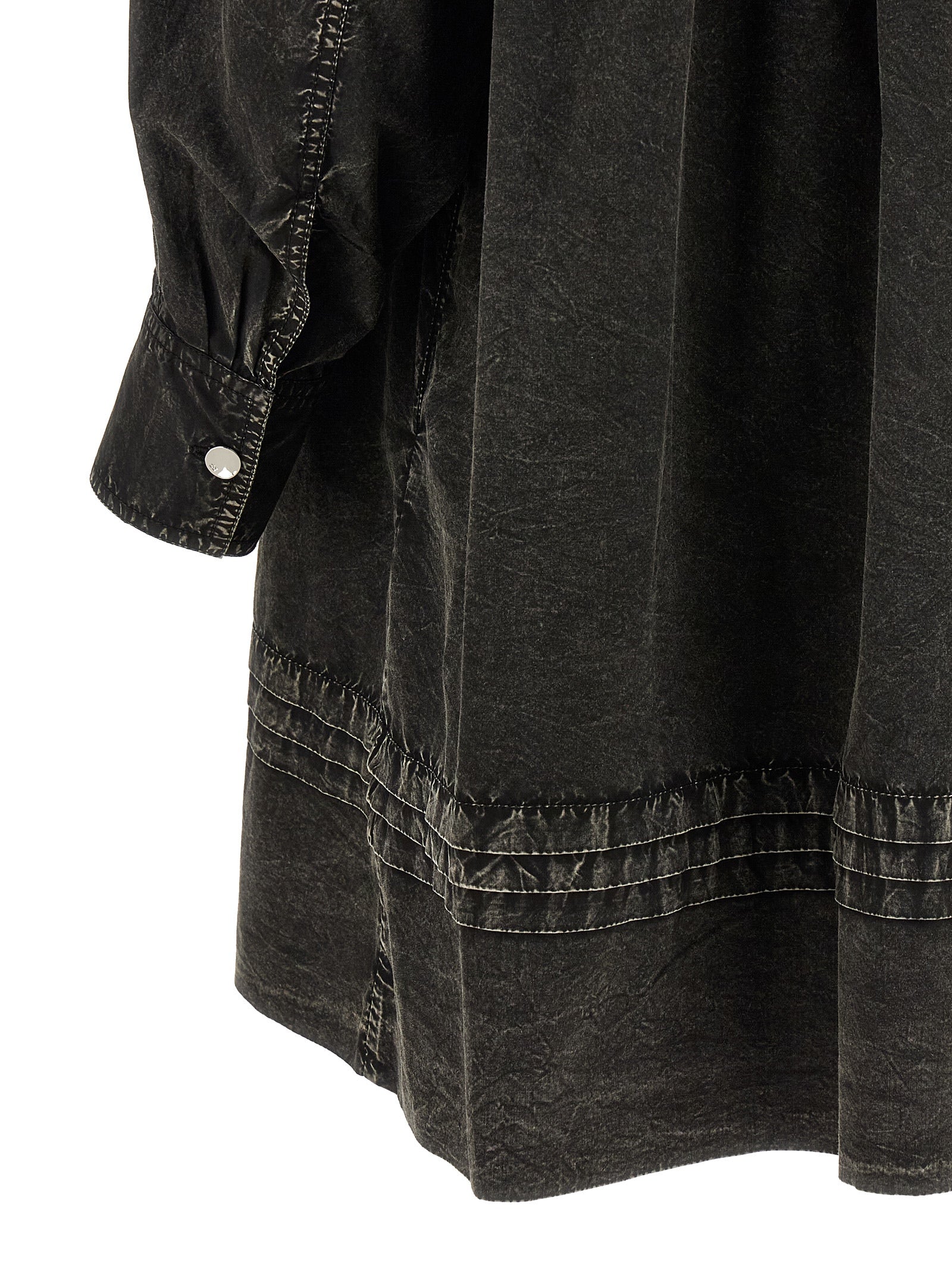 Black Washed Mini Shirt dress Organic Cotton