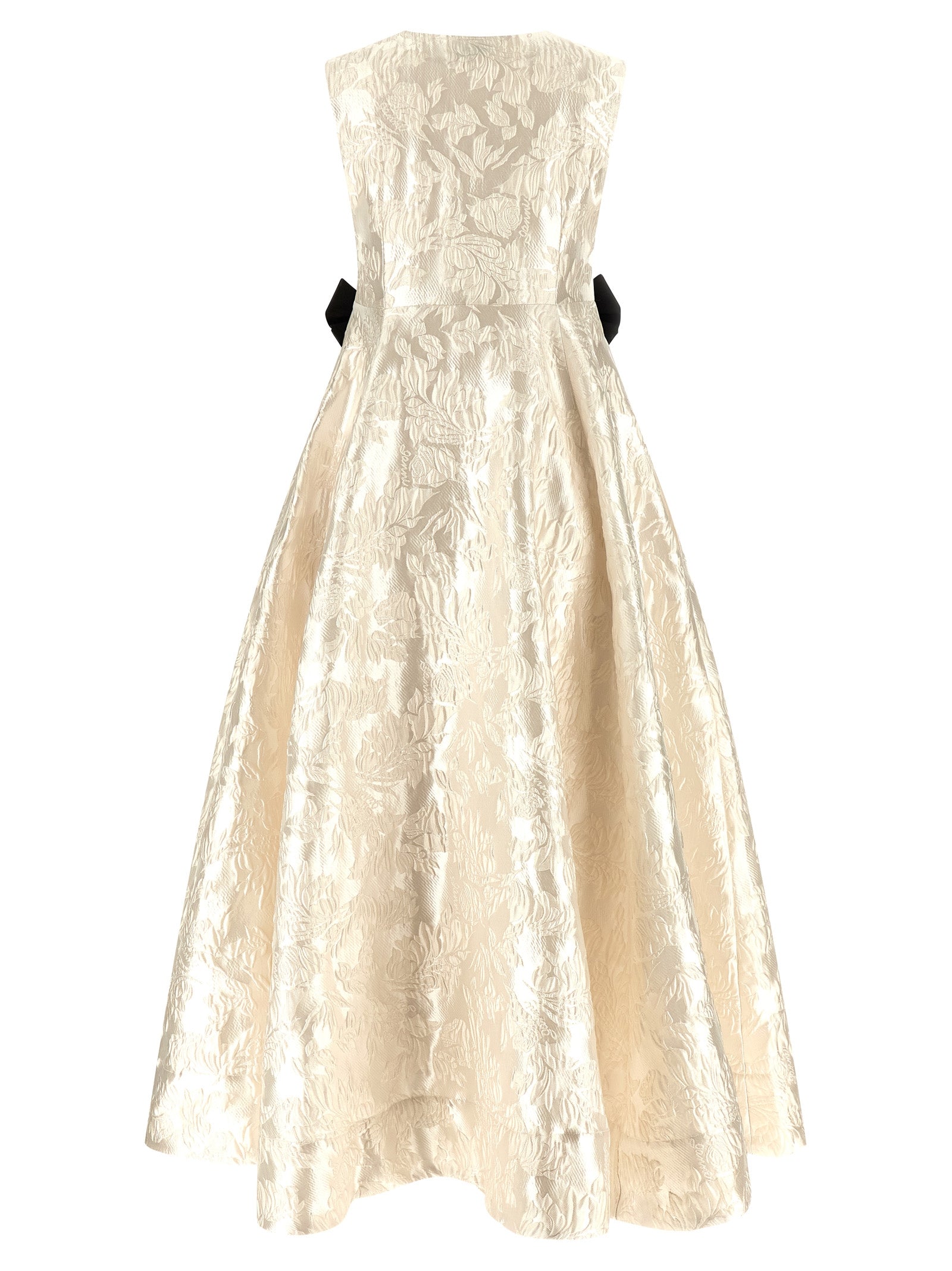 Cloque V-Neck dress White Polyester