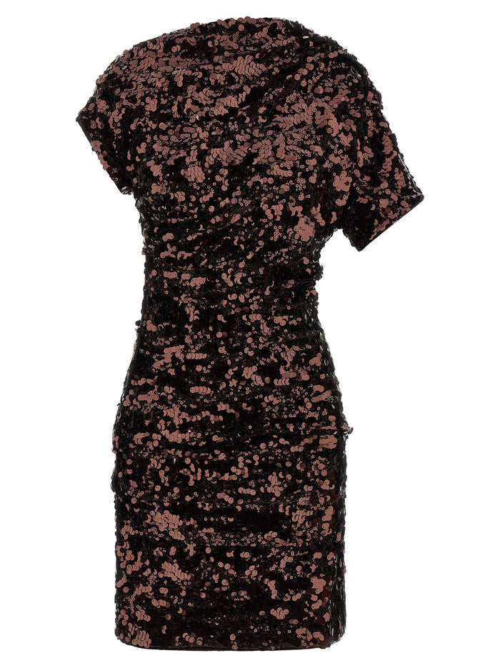 Brown Sequins Mini dress Polyester