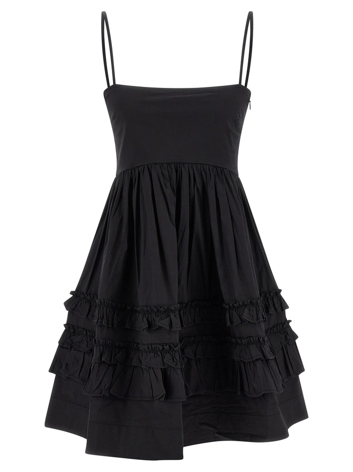 Black Mini Frill dress Cotton