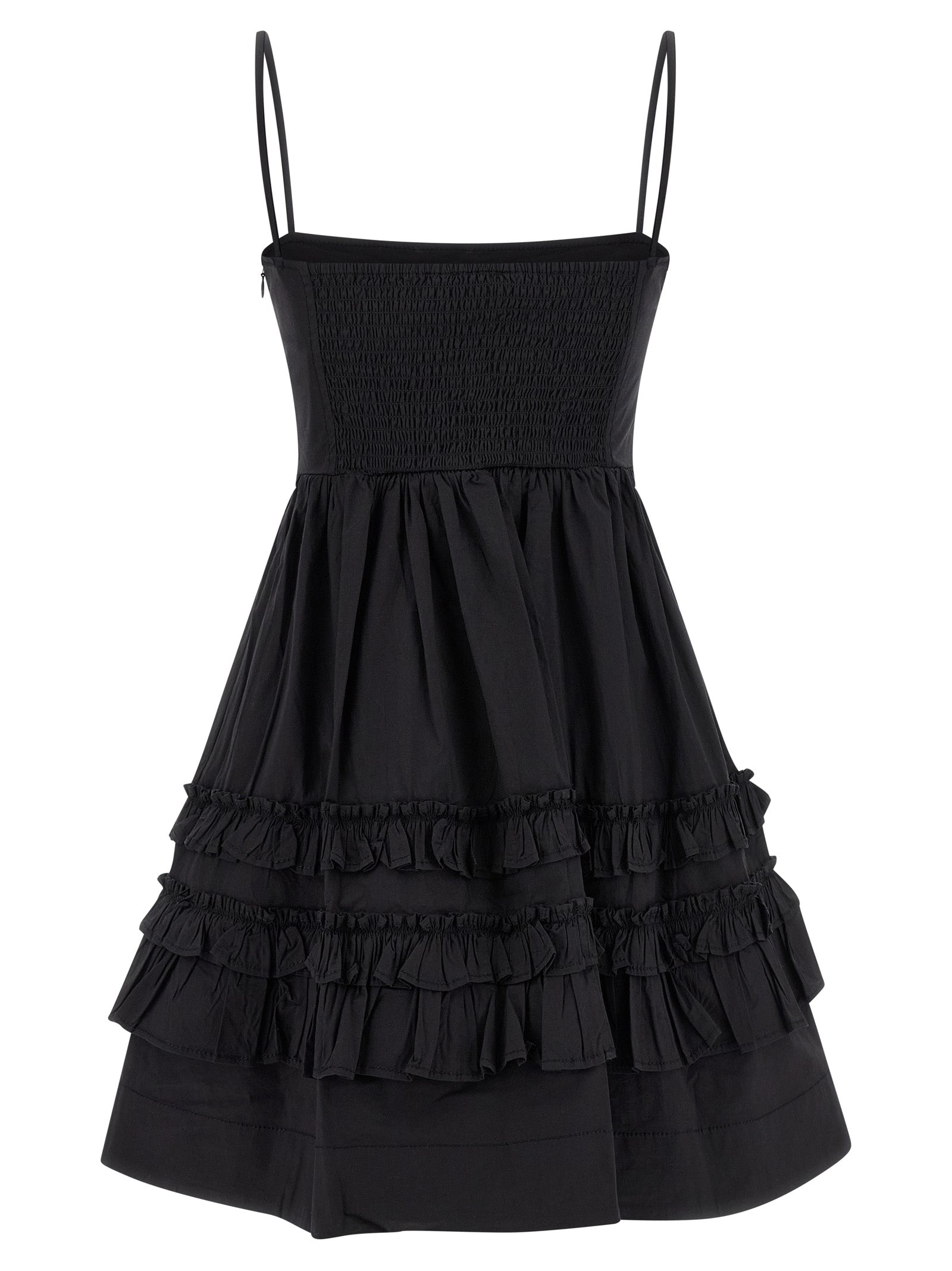 Black Mini Frill dress Cotton