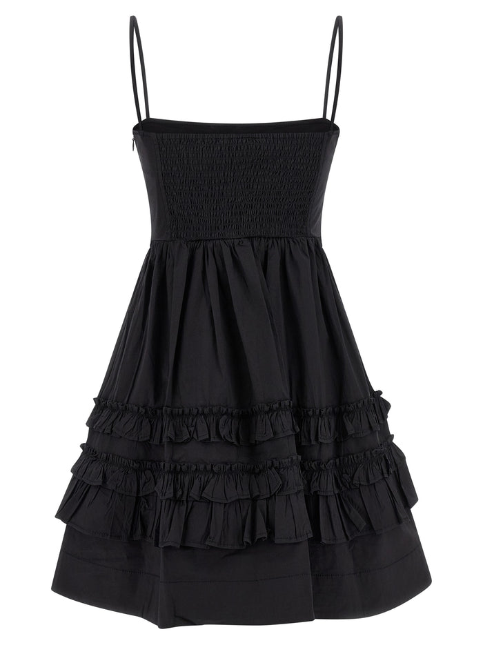 Black Mini Frill dress Cotton