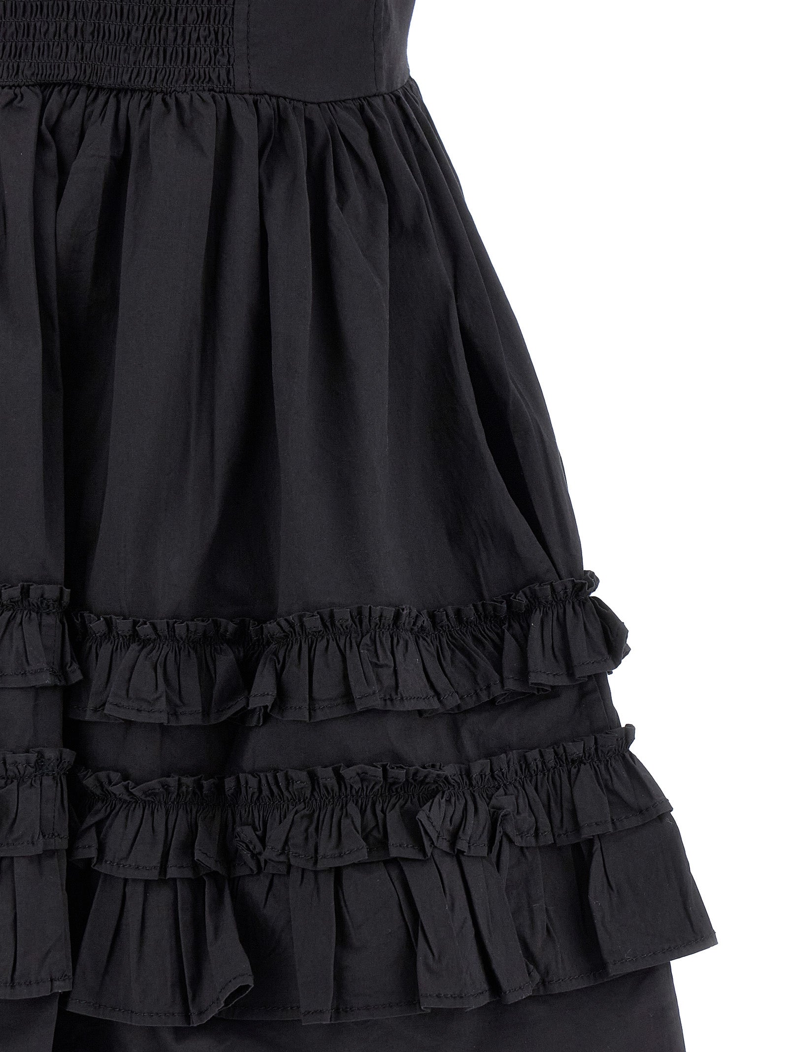 Black Mini Frill dress Cotton