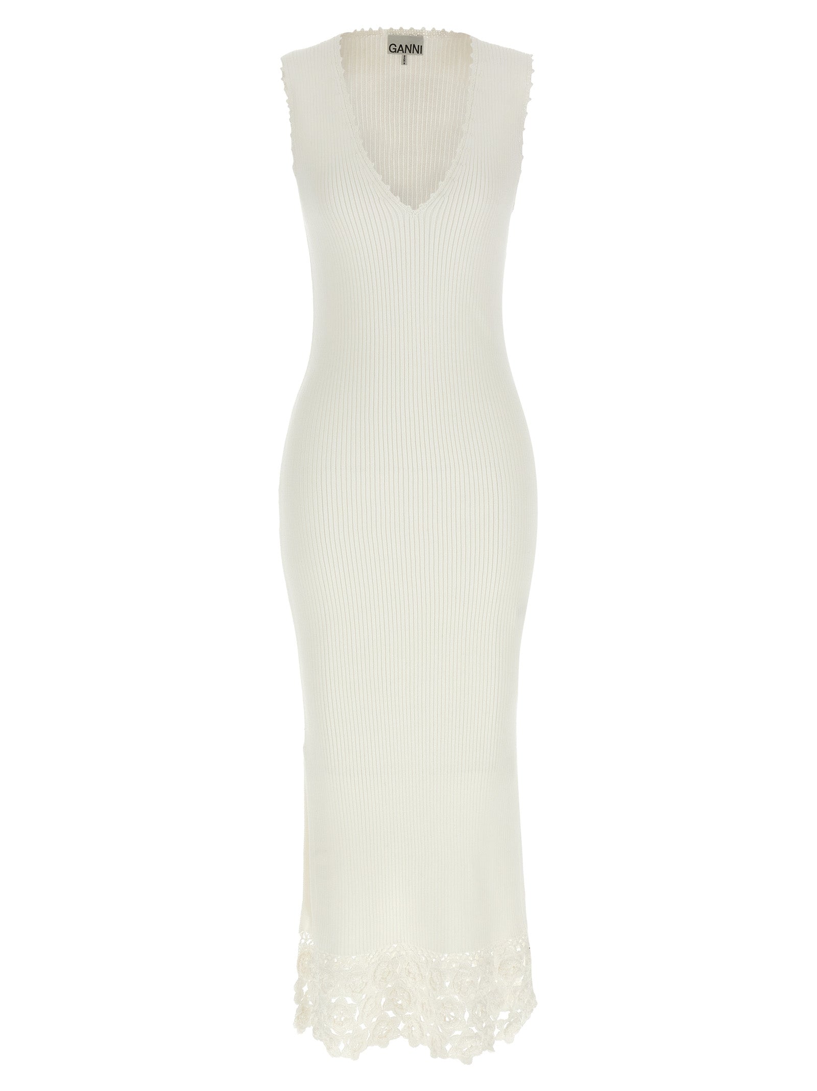 Cotton Crochet dress White Organic Polyamide