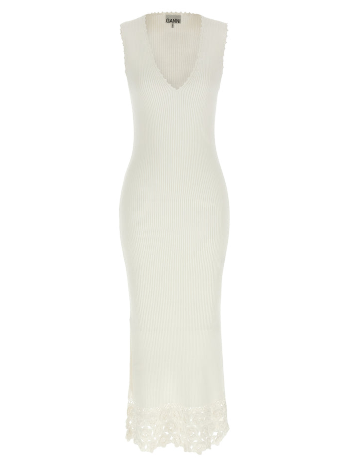 Cotton Crochet dress White Organic Polyamide