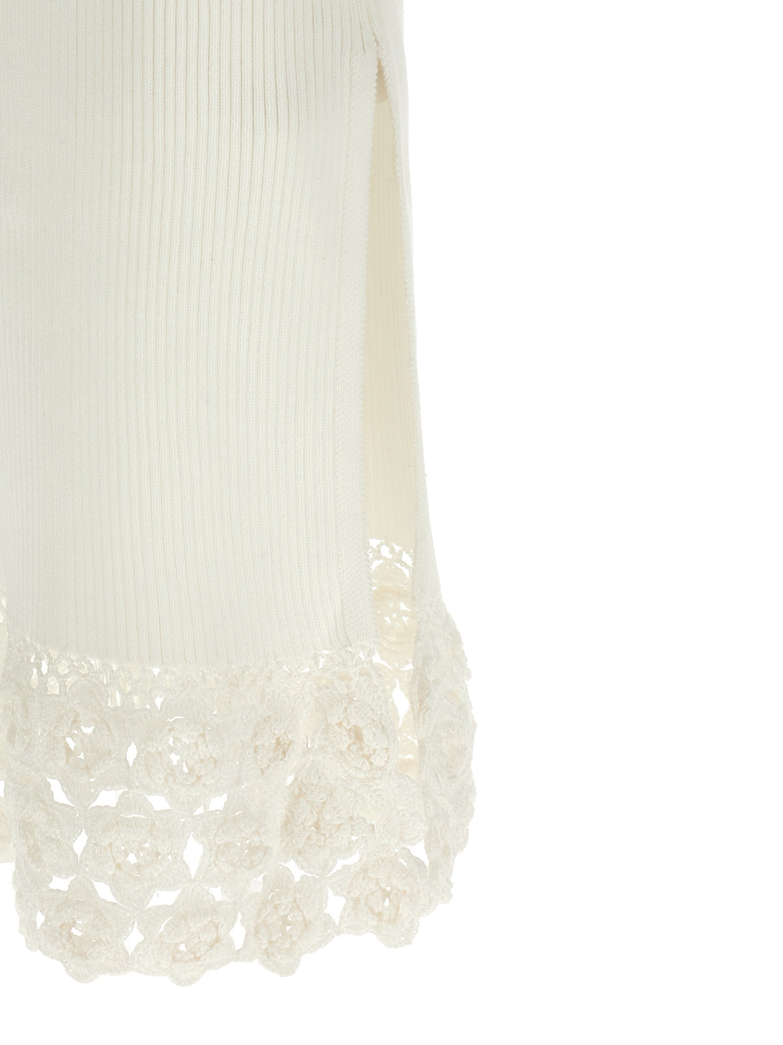 Cotton Crochet dress White Organic Polyamide
