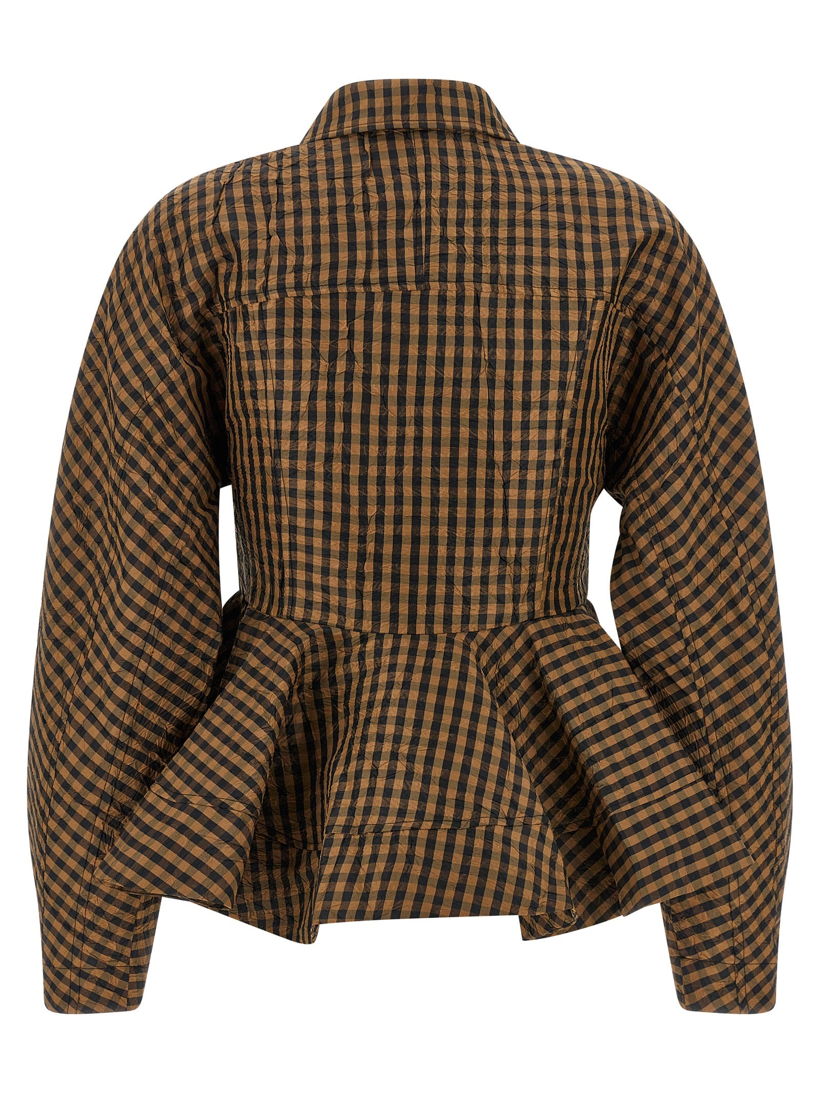 Crinckled Taffetà blouse Brown Recycled Polyester Shirt