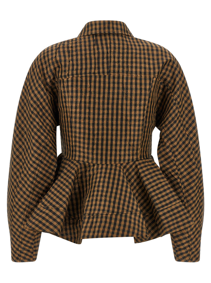 Crinckled Taffetà blouse Brown Recycled Polyester Shirt