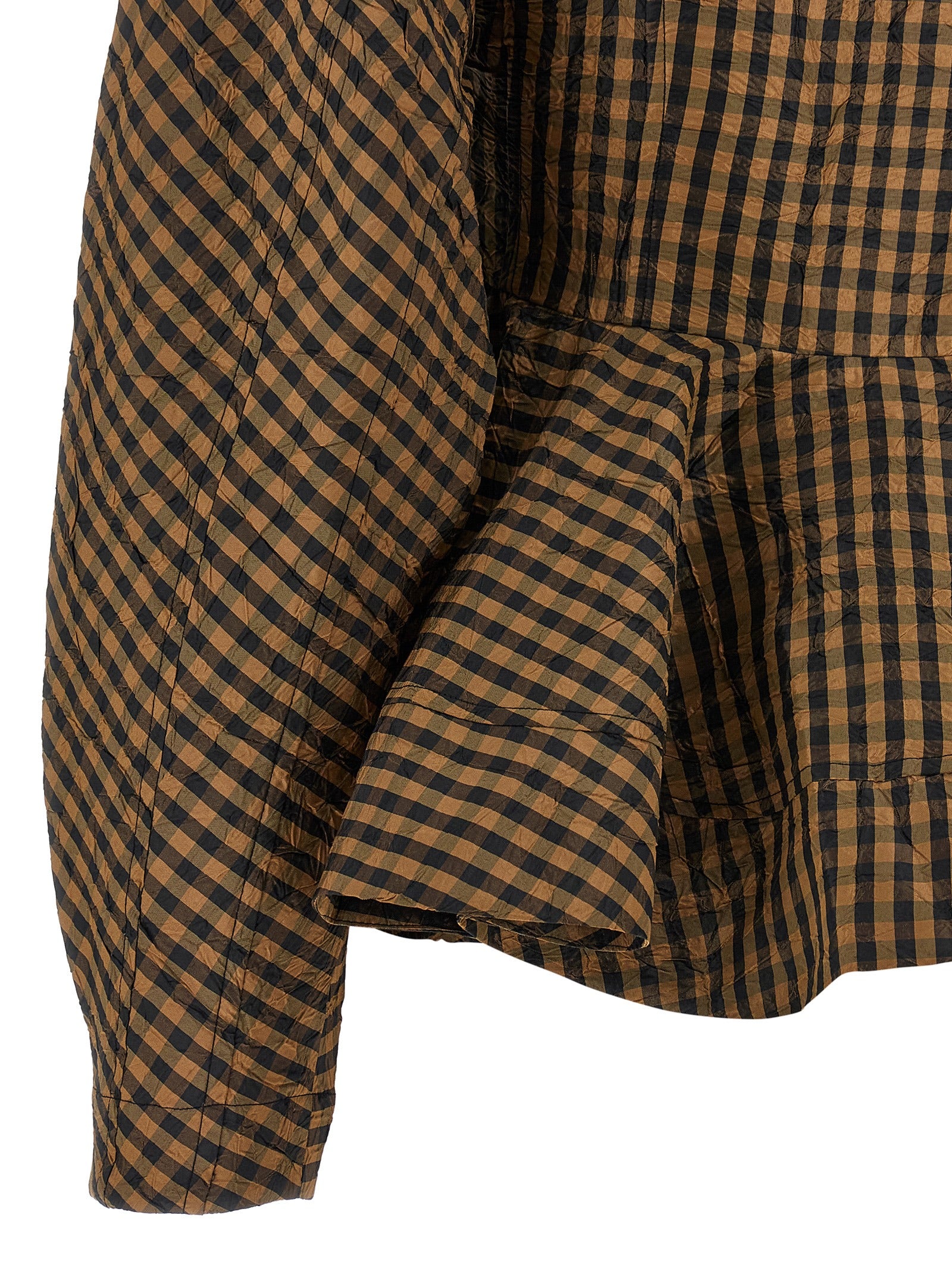 Crinckled Taffetà blouse Brown Recycled Polyester Shirt