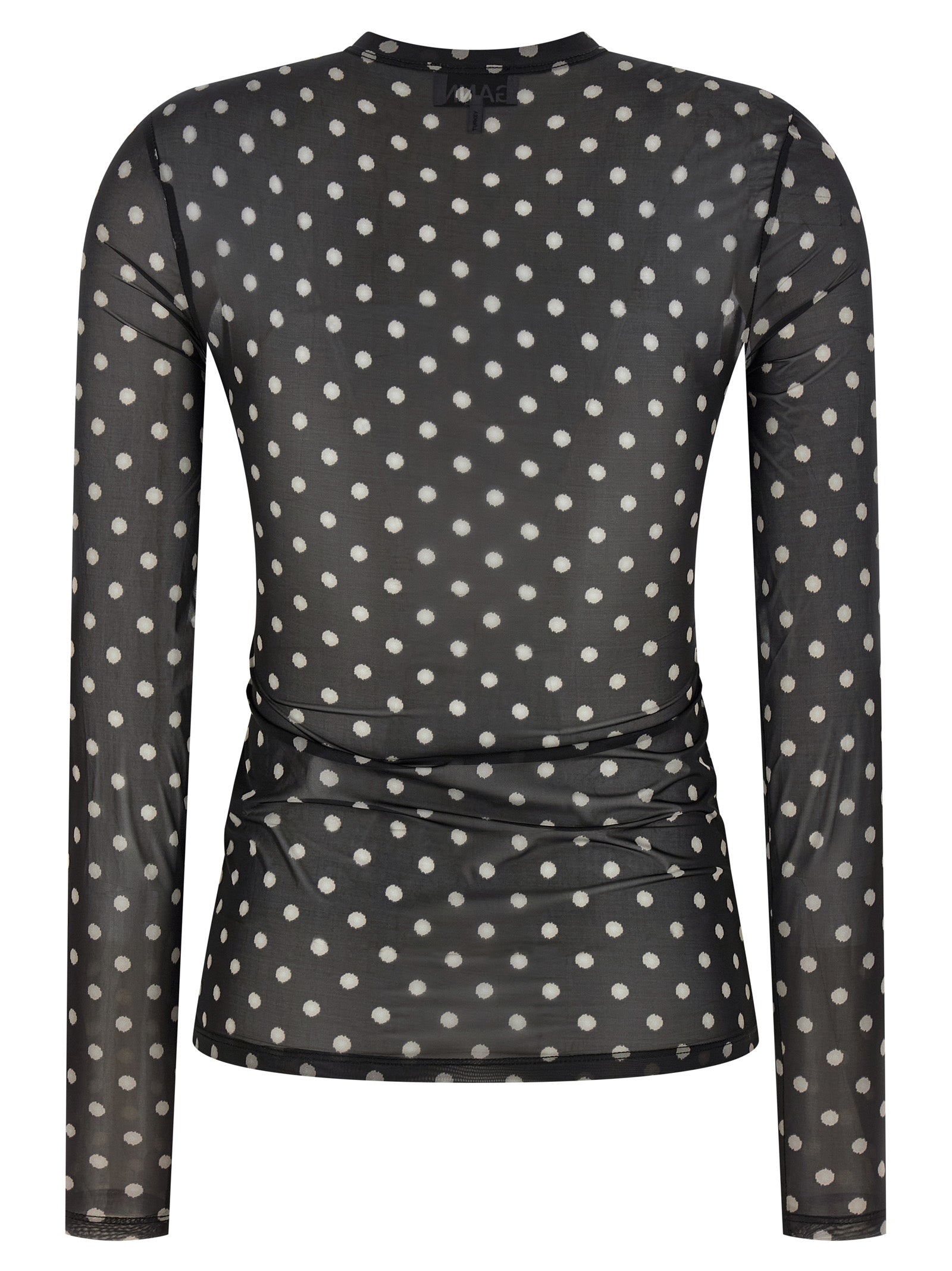 Printed Sheer sweater Black Polyester T-shirt