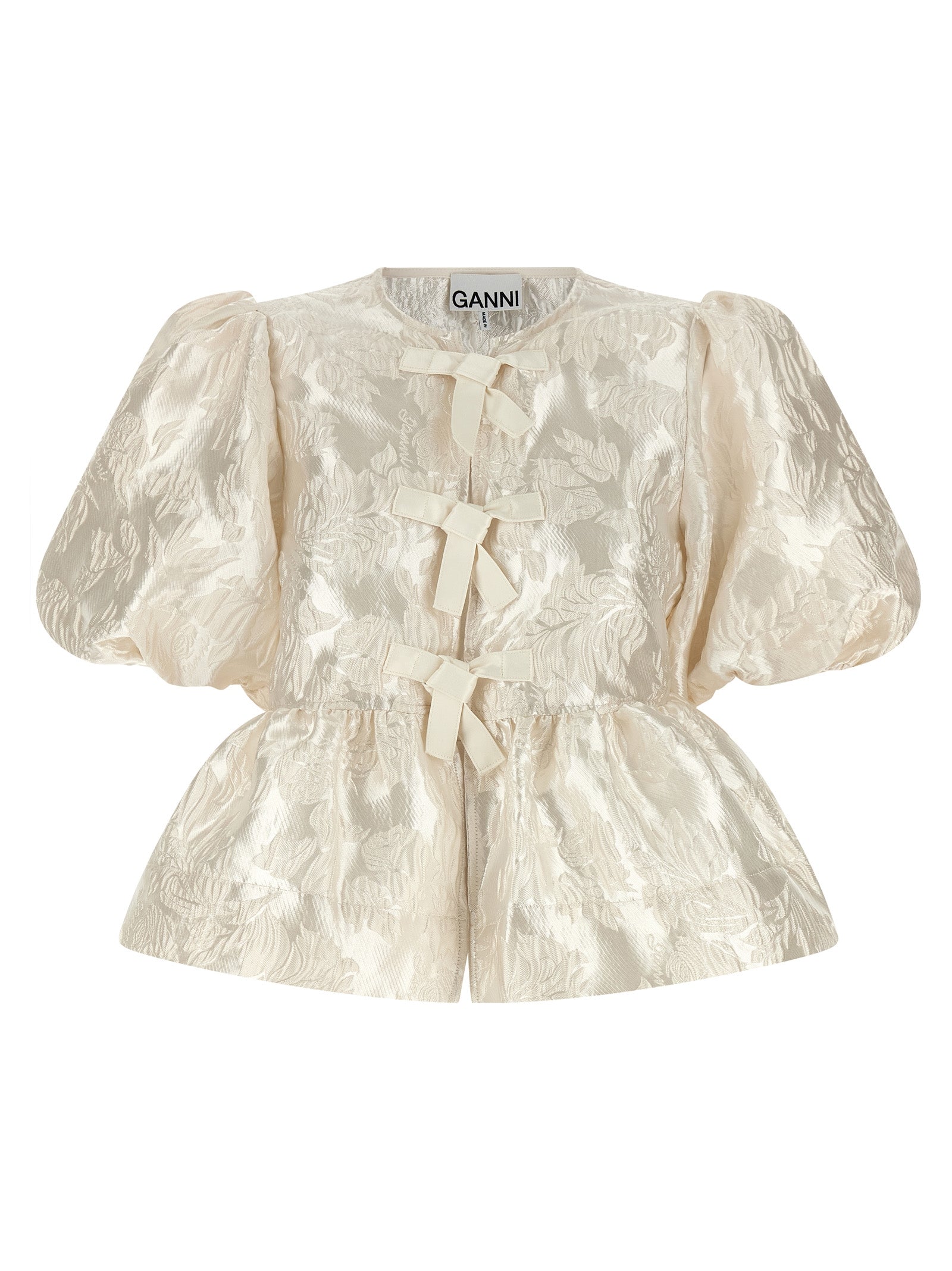 Satin Peplum blouse White Polyester Shirt