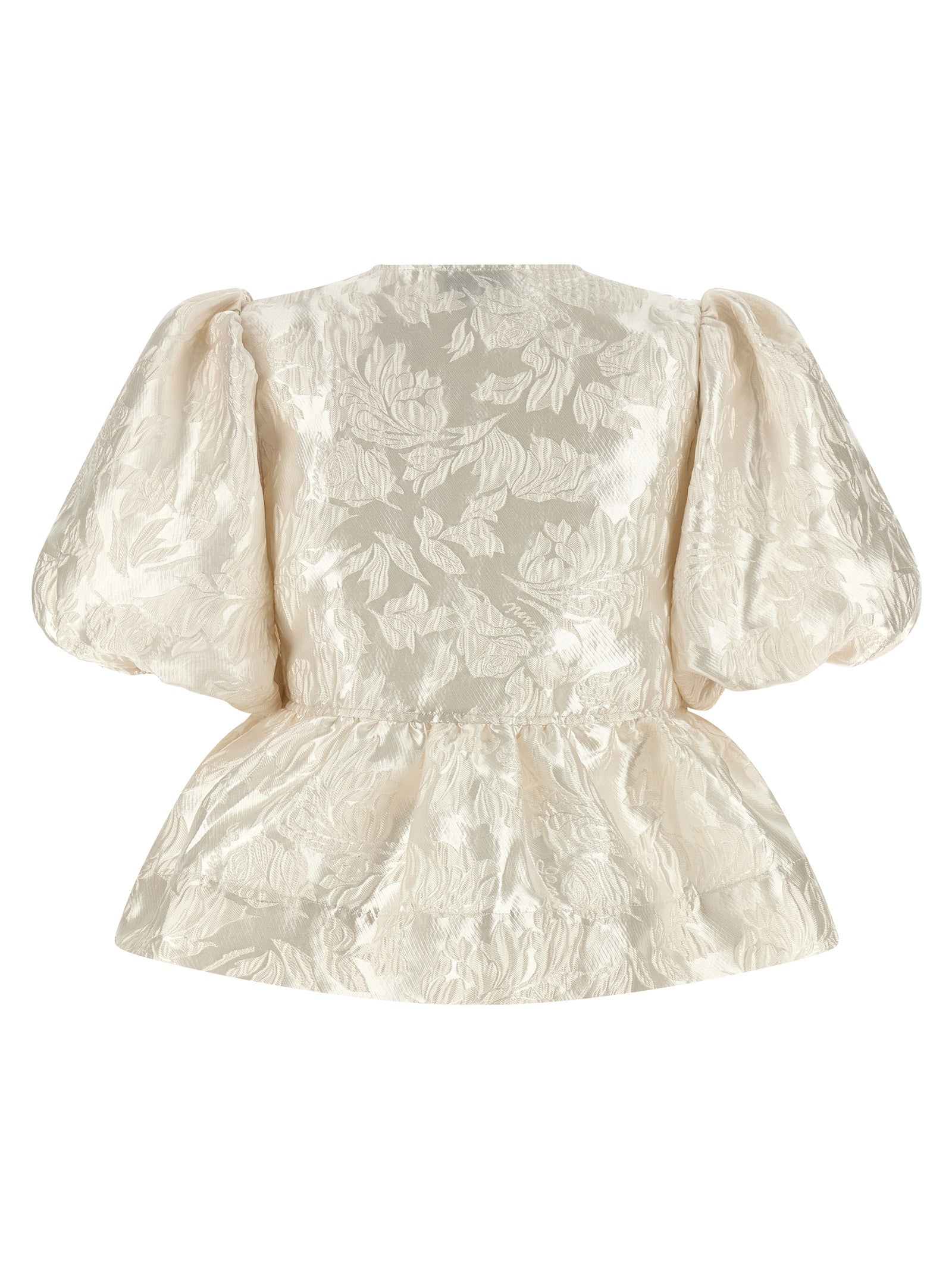 Satin Peplum blouse White Polyester Shirt