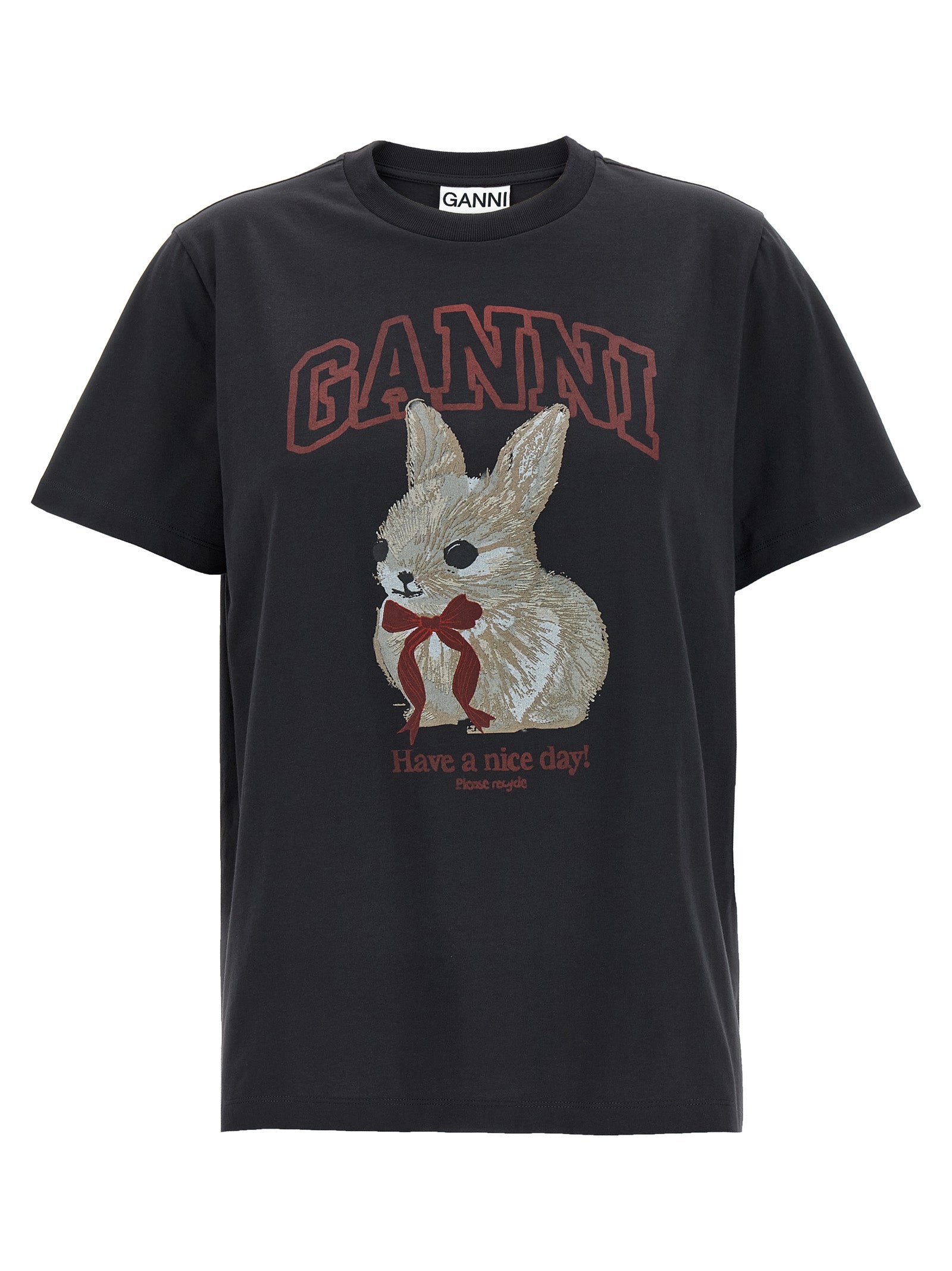 Printed T-shirt Black Organic Cotton