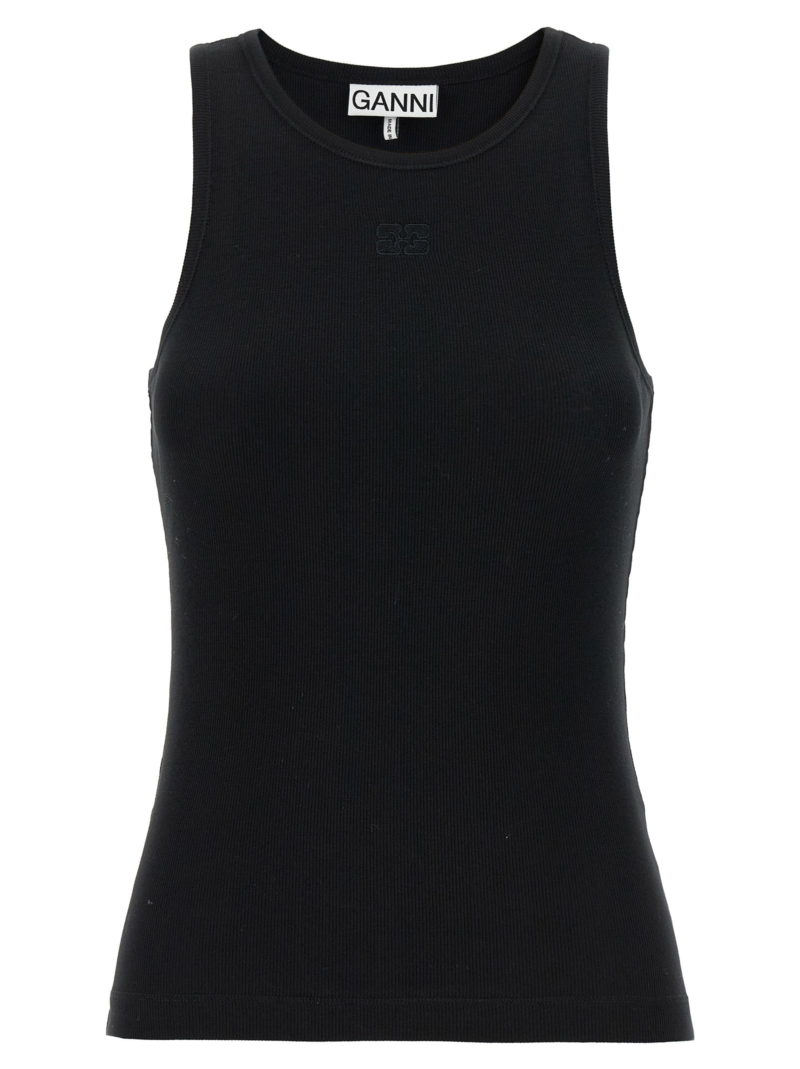 Ribbed top Black Organic Cotton Elastane Tops