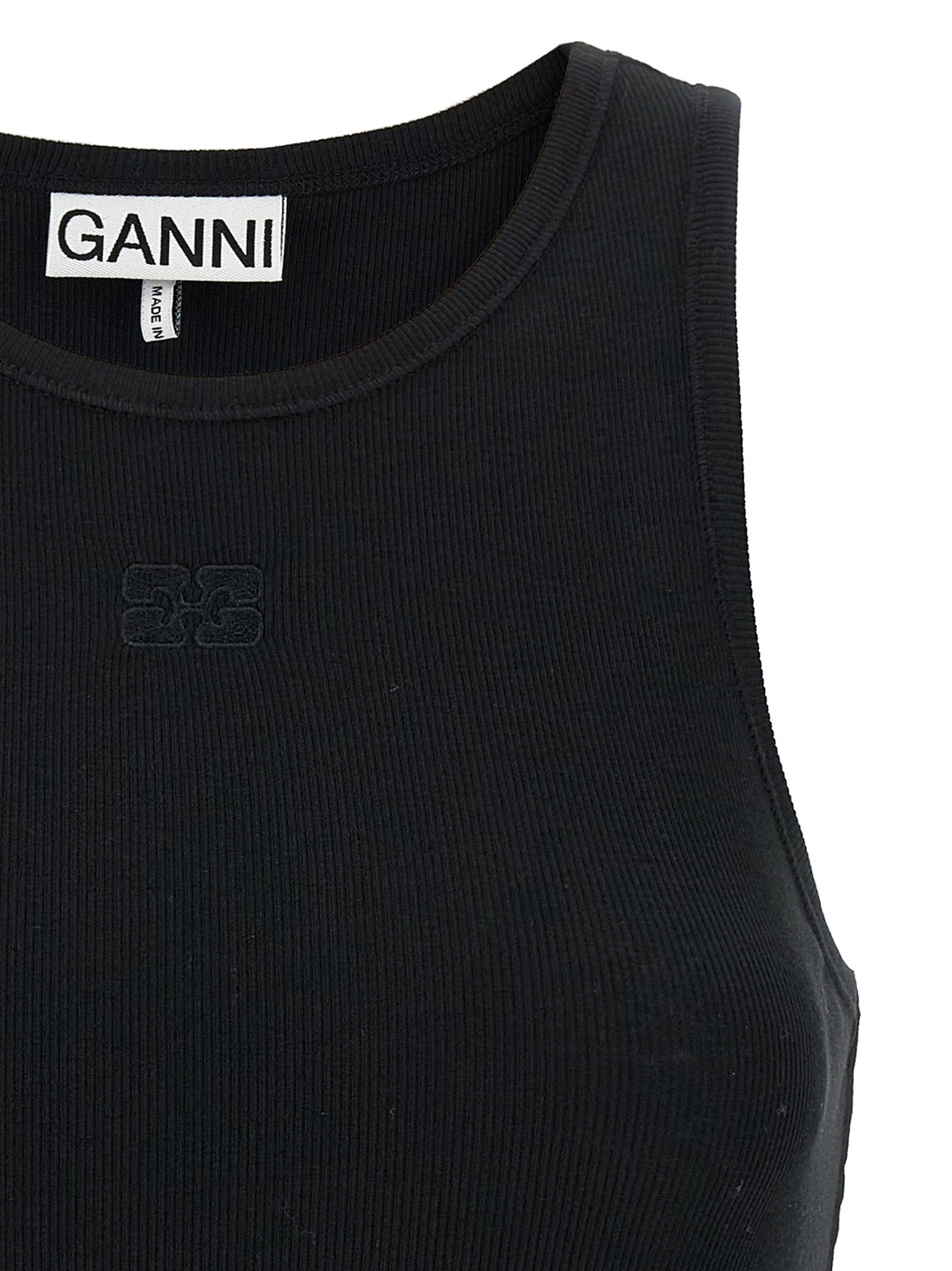 Ribbed top Black Organic Cotton Elastane Tops